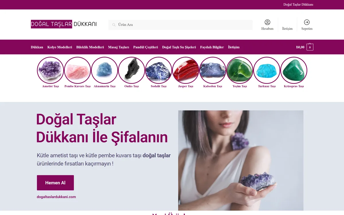 Doğal Taşlar Dükkanı ana sayfası