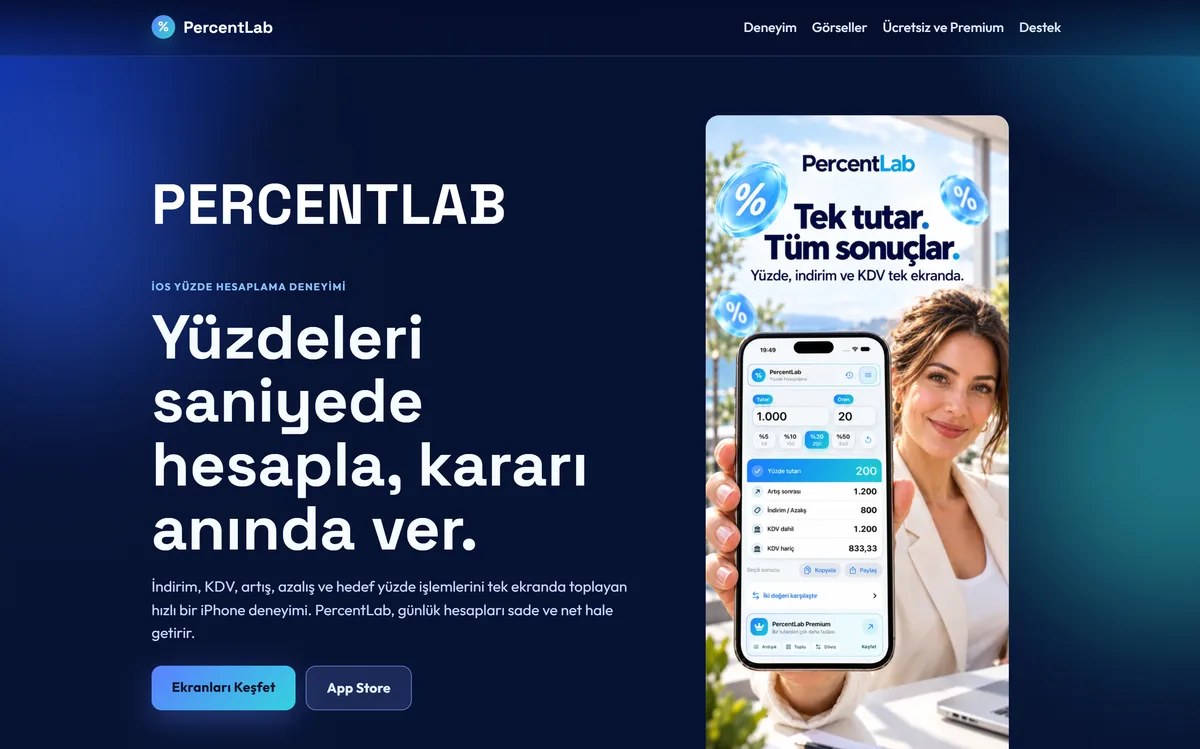 PercentLab ana sayfası